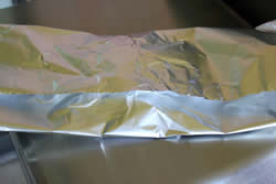 Foil folded over